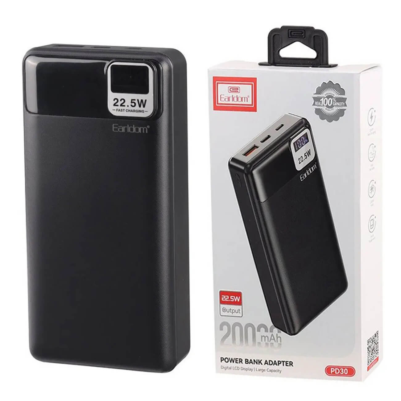 EARLDOM-20000MAH-ET-PD30-22.5W-20000mAh-Power-Bank-3.jpg پاور بانک 20000 فست شارژ ارلدام Earldom ET-PD30 22.5W - تصویر 1