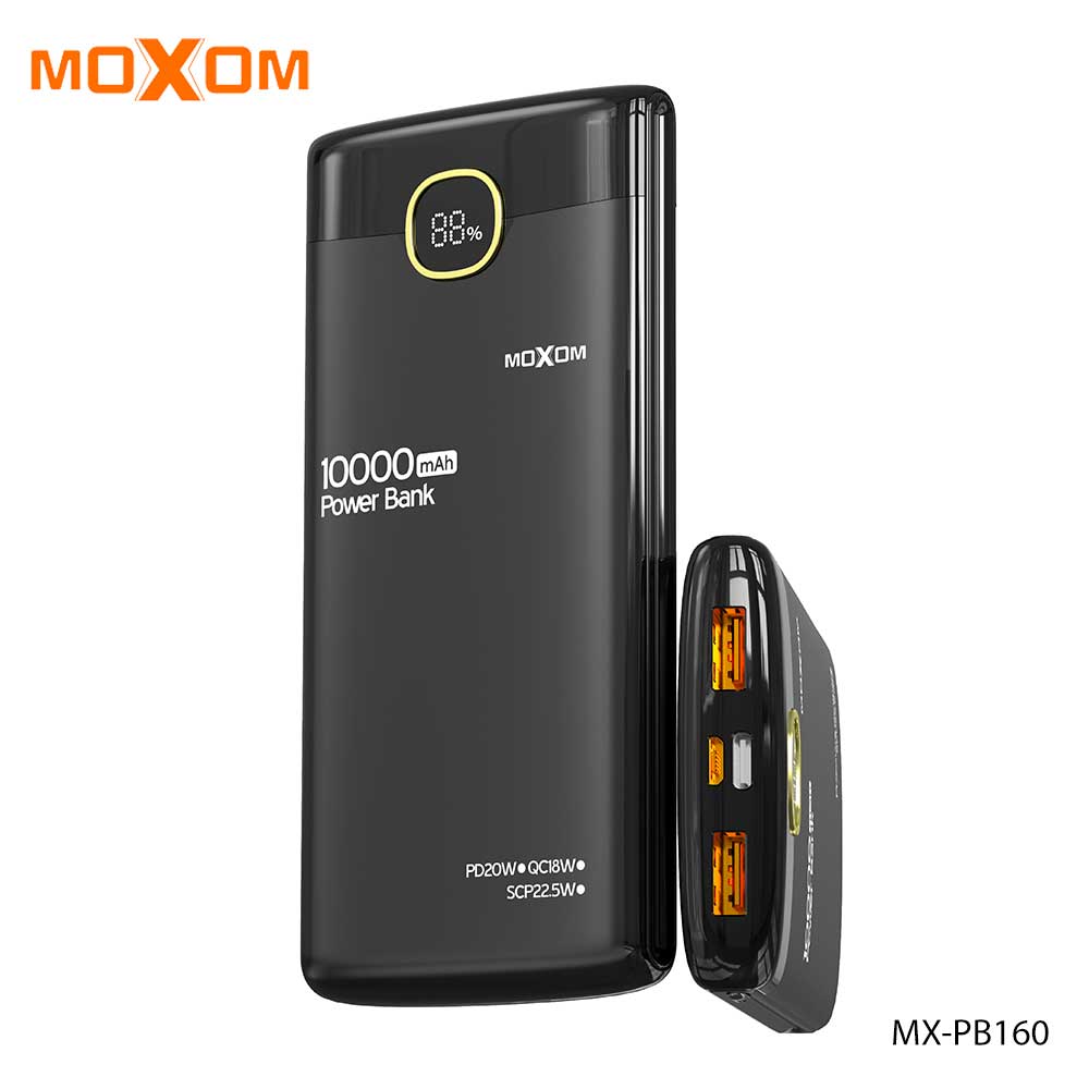 Moxom-MX-PB160-10000mAh-Dual-Direction-Fast-Charging-Power-Bank-1.jpg پاوربانک فست شارژ 10000 MOXOM MX-PB160 - تصویر 1