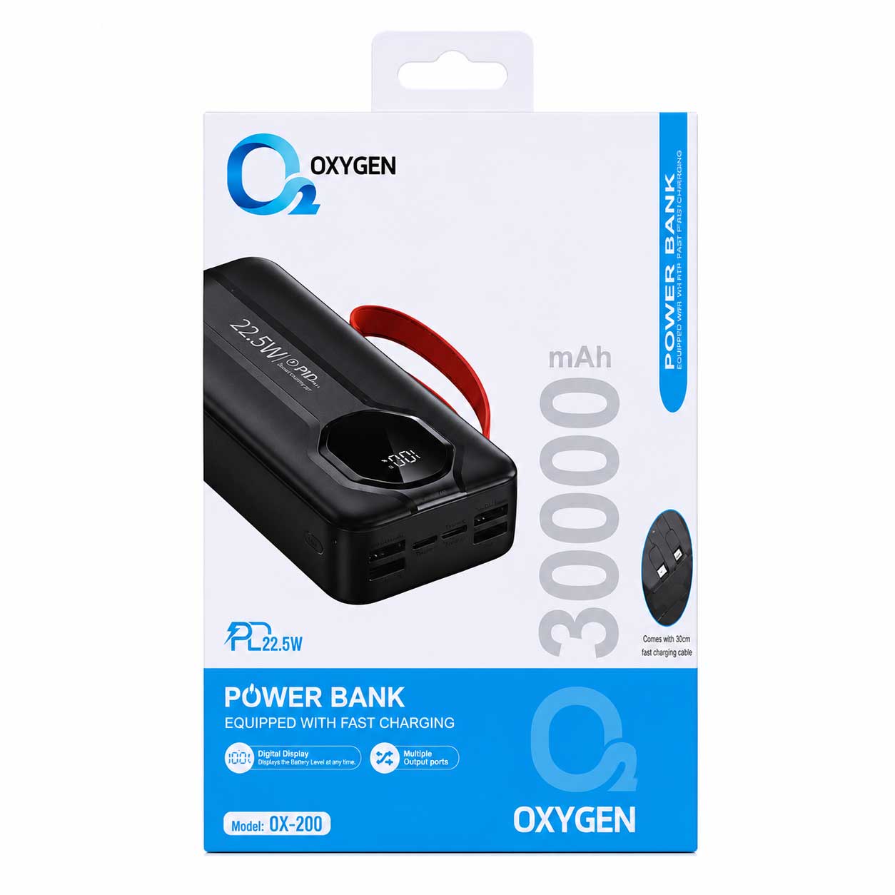 OXYGEN-OX200-Power-Bank-Portable-30000mAh-PD-22.jpg پاوربانک فست شارژ اکسیژن OXYGEN OX-200 30000mAh 22.5W - تصویر 1
