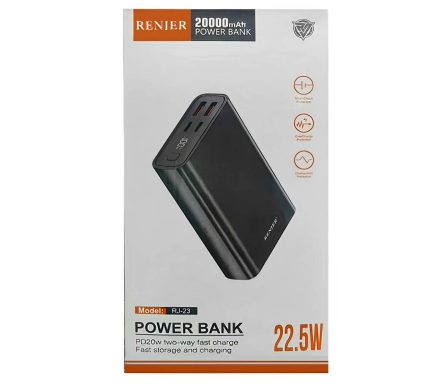 پاوربانک فست شارژ 20000 میلی آمپر رنجر Renjer RJ-23 22.5W PD QC 3.0