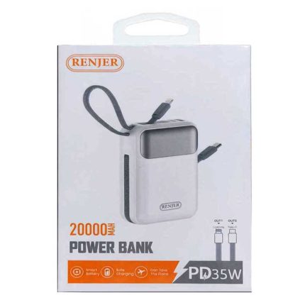 پاوربانک فست شارژ رنجر وایرلس 20000 میلی آمپر Renjer RJ-P245 35W